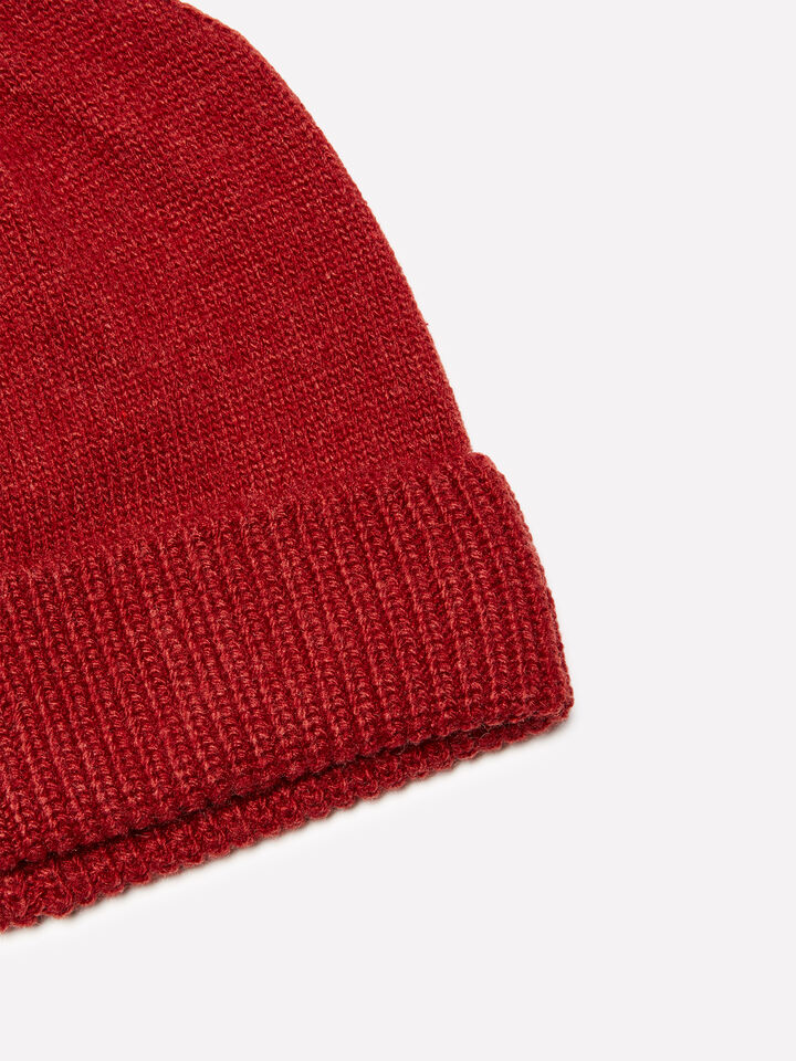 Brick red cashmere blend hat - null - Red | Sisley image number 2